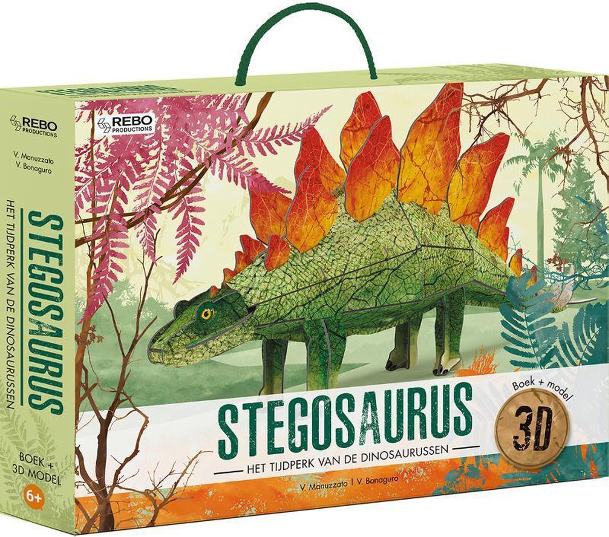 reptielen Latijns Plantage 3D model - Stegosaurus - Boek en 3D model - Dinoworld