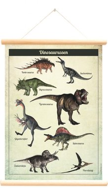 Schoolplaat Dinosaurussen (50 x 70 cm) - Little & Pure